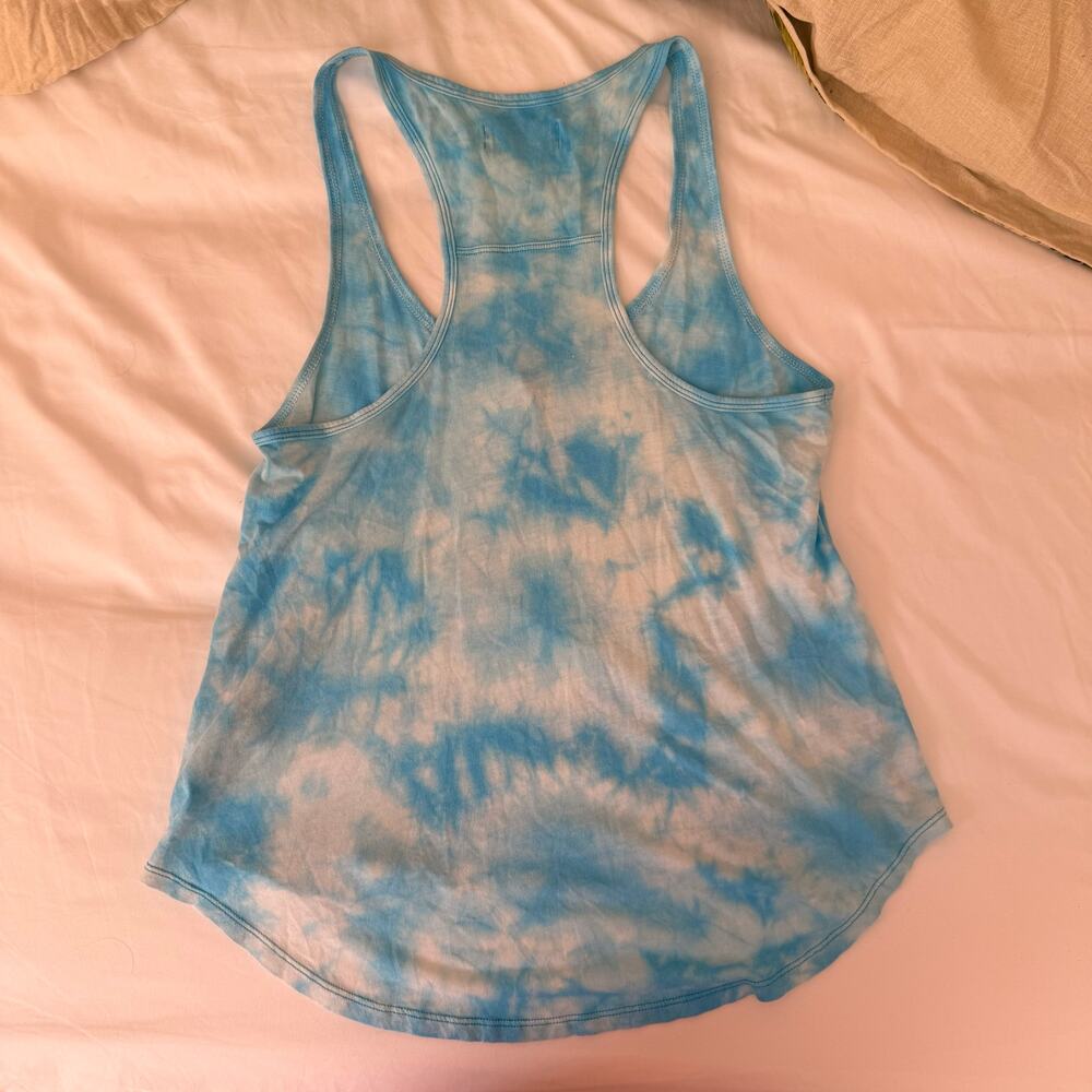 Hollister Blue Tie-Dye Racerback Tank Top | Size Small | Lightweight Summer Top - Picture 8 of 8